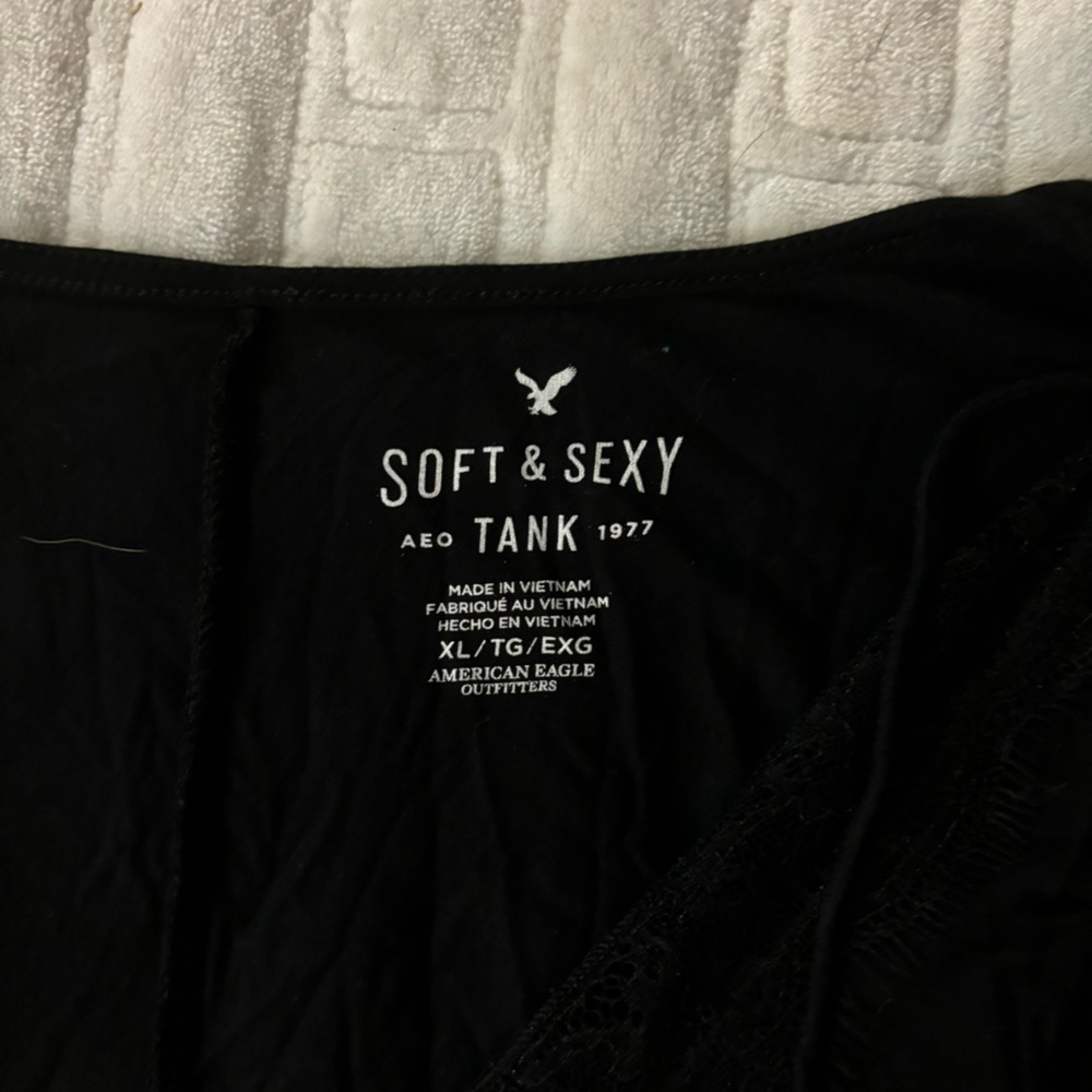 American Eagle Black Soft and Sexy Flowy Tank Top Women’s Size XL - Picture 5 of 9